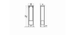 Vitra 62242 Valarte Boy Dolabı 55 Cm Mat Fildişi Sol