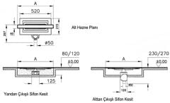 Vitra 59980563000 Eco Flow 60cm Duş Kanalı Yandan Çıkışlı P.Altın
