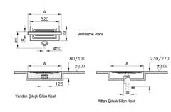 Vitra 59980582000 Eco Flow 60cm Duş Kanalı Yandan Çıkışlı M.Siyah
