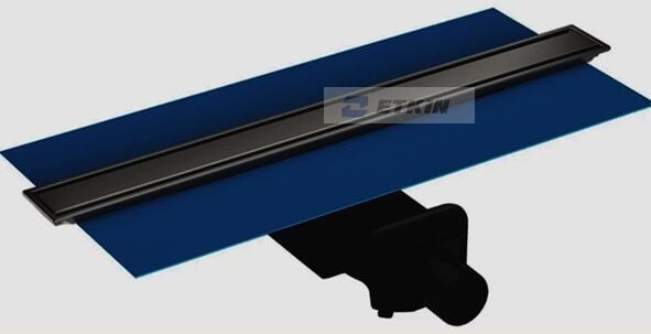 Vitra 59980582000 Eco Flow 60cm Duş Kanalı Yandan Çıkışlı M.Siyah