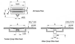 Vitra 59980478000 Eco Flow 50cm Duş Kanalı Yandan Çıkışlı M.Krom