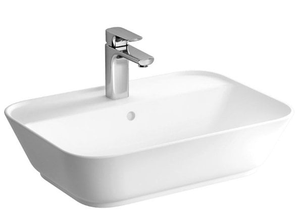VitrA 7426B003-0001 GeoTezgah Üstü Çanak Lavabo Dikdörtgen 60 cm Parlak Beyaz