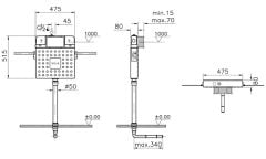 VitrA 800-1918  Helataşı İçin Gömme Rezervuar+ Buton Parlak krom