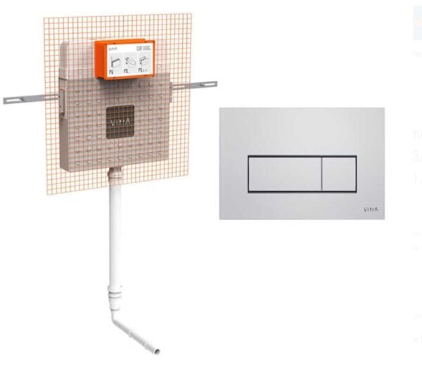 VitrA Helataşı İçin Gömme Rezervuar+ Buton Parlak krom 800-2029
