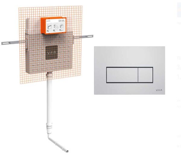 VitrA Helataşı İçin Gömme Rezervuar+ Buton Parlak krom 800-2029