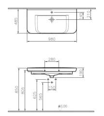Vitra 5948b003-0001 Sento Etajerli Lavabo 100 Cm Beyaz