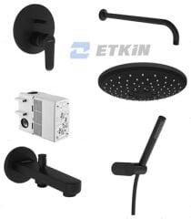 Artema Root Round A4929536 Ankastre Duş Seti,M.Siyah