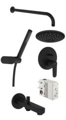 Artema Root Round A4929536 Ankastre Duş Seti,M.Siyah