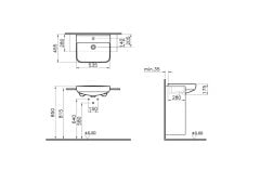 Vitra 5637b003-0001 Sento Yarım Tezgah Lavabo, 55 Cm Parlak Beyaz
