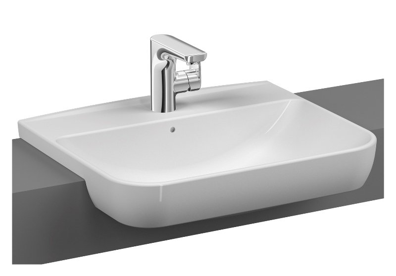 Vitra 5637b003-0001 Sento Yarım Tezgah Lavabo, 55 Cm Parlak Beyaz