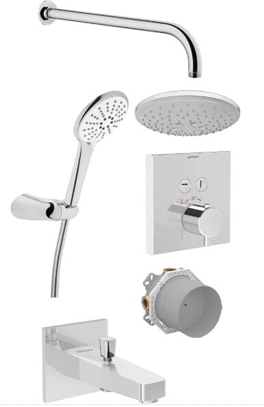 Artema AquaControl A49294 Ankastre Termostatik Duş Seti Krom