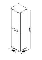 Lineart Wing Boy Dolabı Beyaz