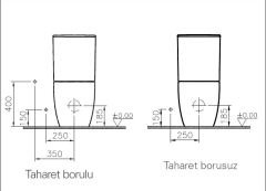 Vitra 5988b003+5639b003 Sento Rimex Arkası Açık Klozet + Rezervuar Parlak Beyaz
