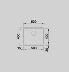 Blanco Tezgah altı Eviye Antrasit Subline 500 U 523432