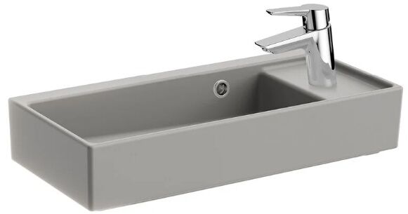 Vitra 7406B076-0029 ArchiPlan Dar Lavabo Sağ Armatür Delikli 60 Cm M.Taş Gri