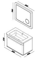 Lineart Wing 81 cm Banyo Dolabı + Ledli Ayna