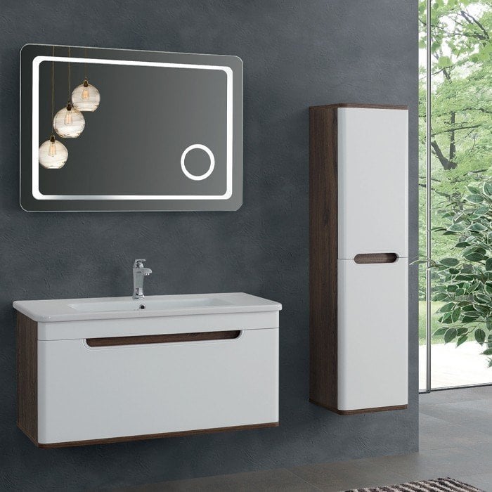 Lineart Wing 101 cm Banyo Dolabı + Ledli Ayna