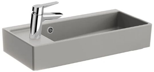 Vitra 7408B076-0028 ArchiPlan Dar Lavabo Sol Armatür Delikli 60 Cm M.Taş Gri