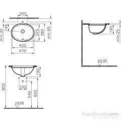 Vitra 6039b003-0012 S20 Tezgah Altı Lavabo 42 Cm Beyaz
