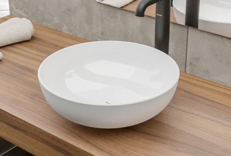Bocchi 1494-001-0125 Slim Line Yuvarlak Çanak Lavabo 38 cm Parlak Beyaz