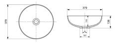 Bocchi 1494-001-0125 Slim Line Yuvarlak Çanak Lavabo 38 cm Parlak Beyaz