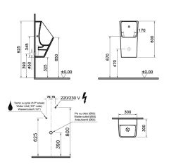 VitrA 5461B003-5598 S20 Fotoselli Pisuvar Elektrikli Parlak Beyaz