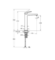 Artema A4372436 Minimax Square Lavabo Bataryası Çanak, Mat Siyah