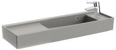 Vitra 7407B076-0029 ArchiPlan Dar Lavabo Sağ Armatür Delikli 90 Cm M.Taş Gri