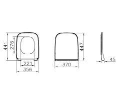 Vitra 191-483R009  İntegra Klozet Kapağı, Mat Siyah, İnce, Yavaş Kapanır