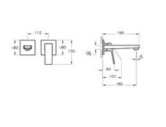 Artema A4359236 Minimax Square Ankastre Lavabo Bataryası Kısa Sıva Üstü, Mat Siyah