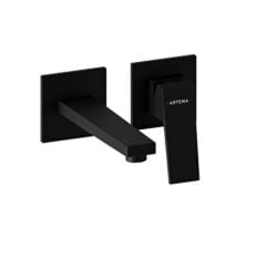 Artema A4359236 Minimax Square Ankastre Lavabo Bataryası Kısa Sıva Üstü, Mat Siyah