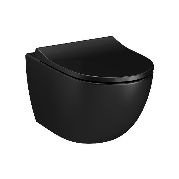 Vitra 7748b070-0559 Sento Rim-Ex (Kanalsız) Asma Klozet, 54 Cm, Parlak Siyah