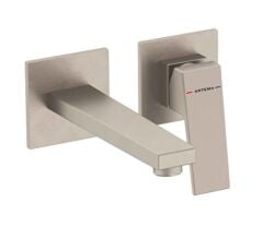 Artema A4359234 Minimax Square Ankastre Lavabo Bataryası Kısa Sıva Üstü, Fırçalı Nikel