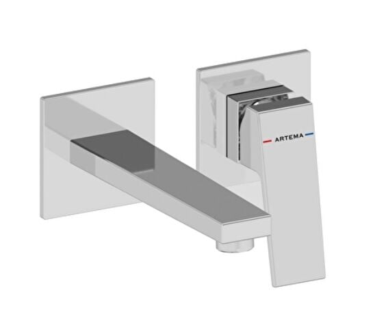 Artema A43592 Minimax Square Ankastre Lavabo Bataryası Kısa Sıva Üstü, Krom