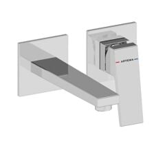 Artema A43592 Minimax Square Ankastre Lavabo Bataryası Kısa Sıva Üstü, Krom