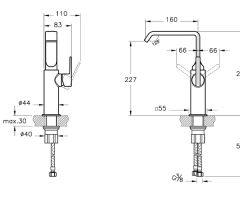 Vitra A4276539 Suit Çanak Lavabo Bataryası Parlak Siyah