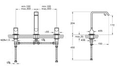 VitrA Suit A4278439 Ankastre Lavabo Bataryası Parlak Siyah 3 Delikli