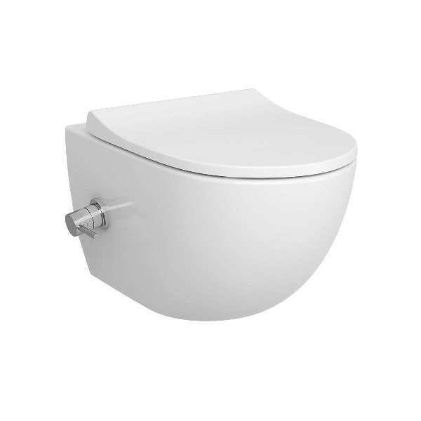 Vitra 4448b003-7211 Sento Asma Klozet, Kanallı, Termostatik Entegre Ara Musluklu, 54 Cm, Parlak Beyaz