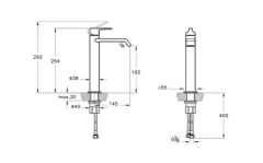 Vitra A4281439 Suit Çanak Lavabo Bataryası Parlak Siyah