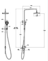 Artema A45911 Base Square 200 Duş Kolonu Kom