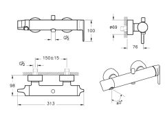 Vitra A42818 Suit Banyo Bataryası Krom