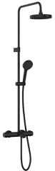 Artema A4730336 Base Round 200 Termostatik Banyo Bataryalı Duş Sistemi Siyah