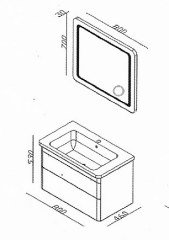 Lineart Efes 81 cm Banyo Dolabı + Ledli Ayna