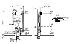 Vitra 768-5801-01 V8 Asma Klozetler İçin karkas veya profil sistemlere montaj alçıpan uygulama