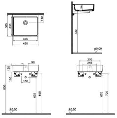 Vitra 7403B076-0016 ArchiPlan Dar Lavabo 45 Cm Mat Taş Gri