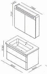 Lineart Efes 80 cm Banyo Dolabı + Ayna Dolaplı