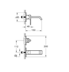 Vitra A42782 Suit Ankastre Lavabo Bataryası (Sıva Üstü Grubu) Krom