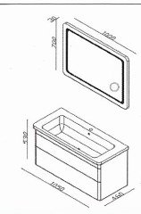 Lineart Efes 101 cm Banyo Dolabı + Ledli Ayna