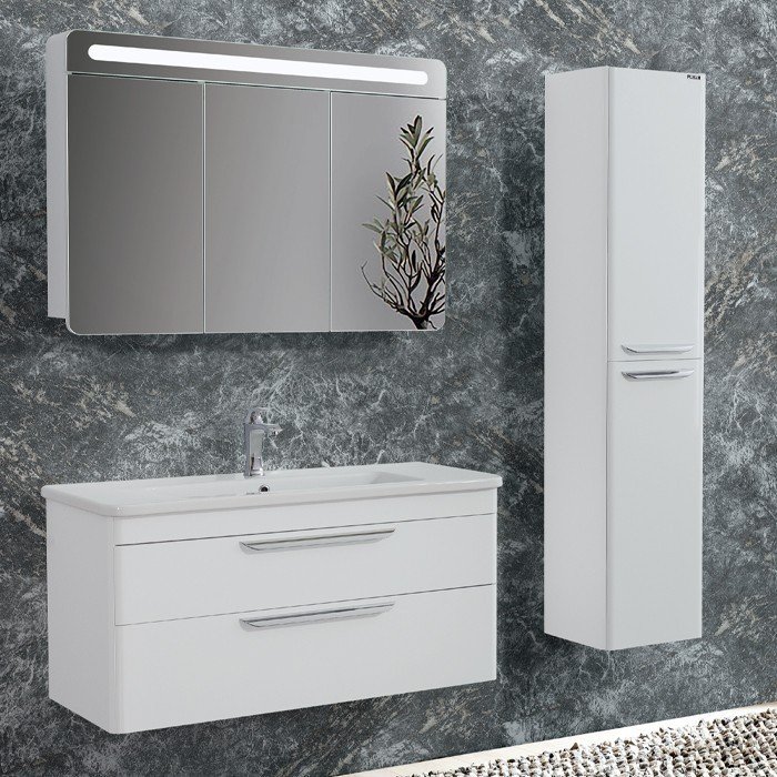 Lineart Efes 105 cm Banyo Dolabı +  Ayna Dolaplı