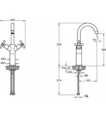 Artema A40851 Juno Lavabo Bataryası-Çanak Lavabo Bataryası